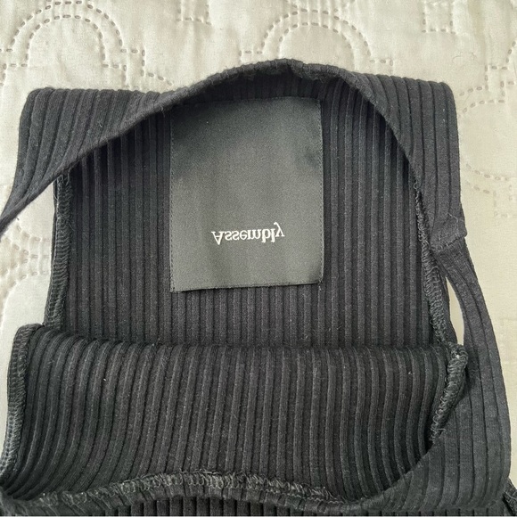 Assembly New York Black Ribbed Midi Tank Dress - Minimalist High Neck - Medium - Picture 9 of 12